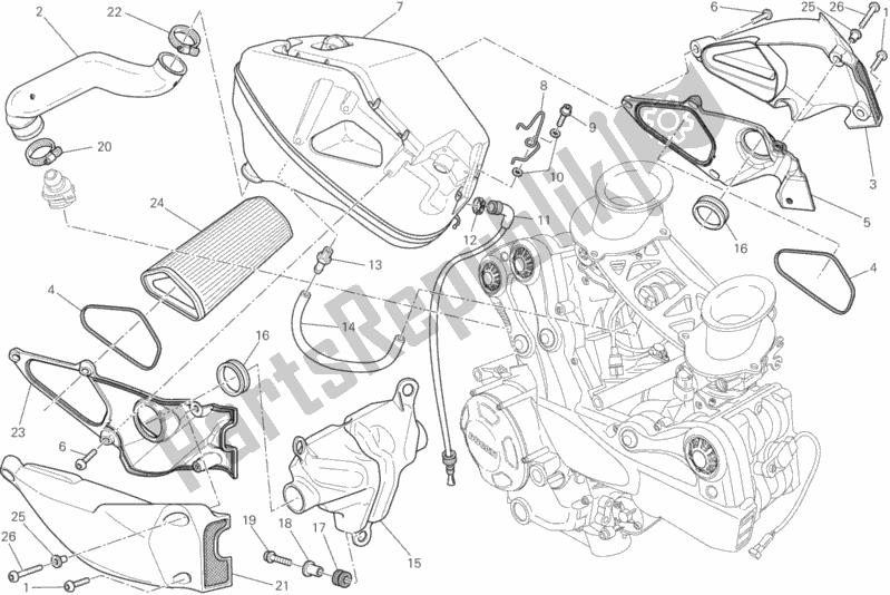 Todas as partes de Ingestão do Ducati Streetfighter S USA 1100 2013